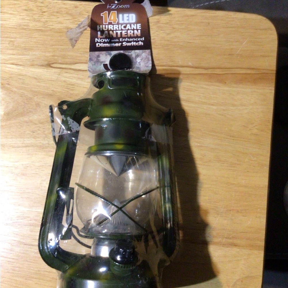 Zoom Green LED Hurricane Lantern